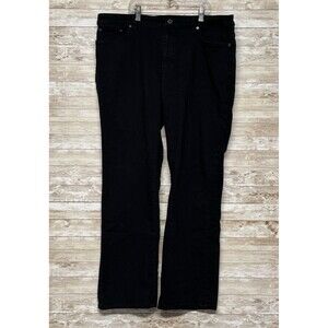 LRL Lauren Jeans Co Ralph Lauren Jeans Women 16 Modern Straight Black Button Zip
